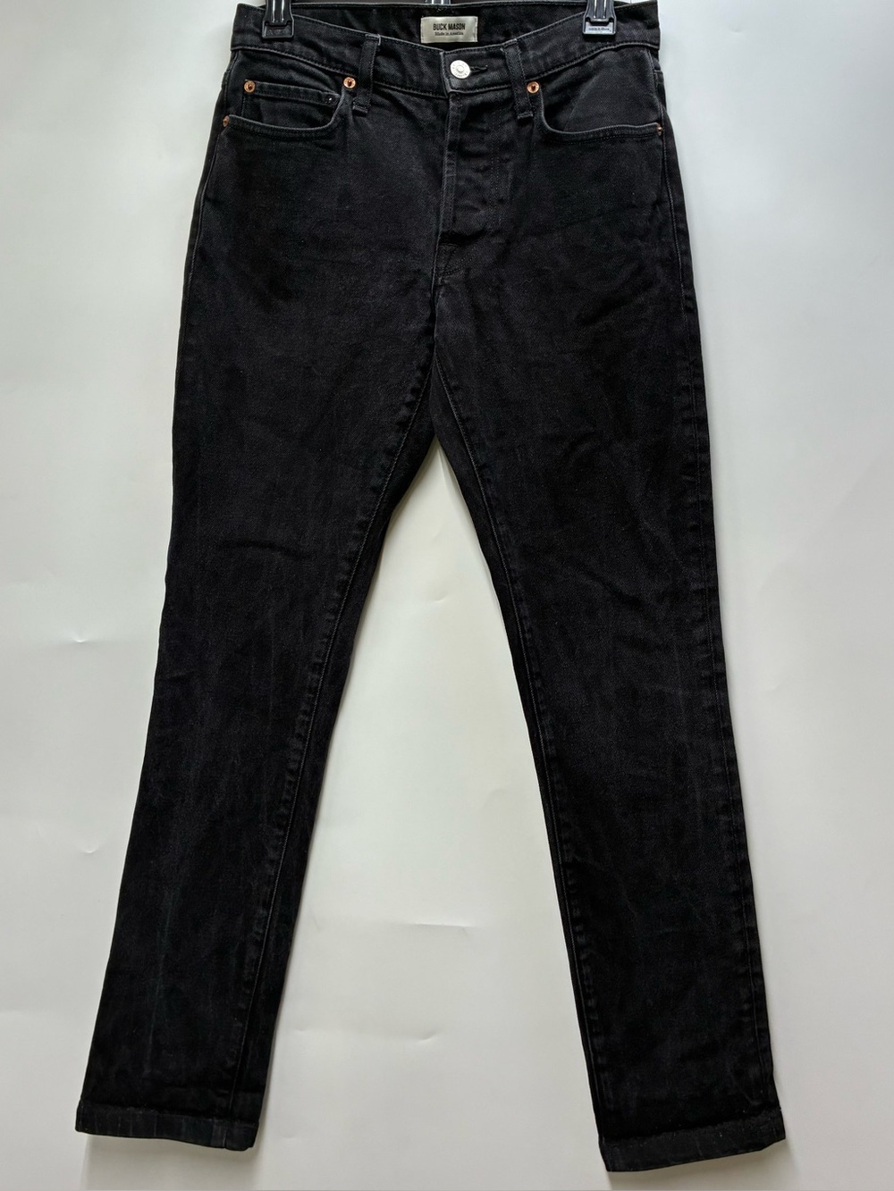 Buck Mason Mens 28x30 Black Jeans Standard Fit American Made Denim 12005 USA